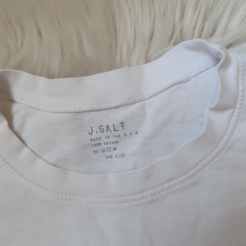 John Galt Brandy Melville Elegant White Tee OS - Picture 3 of 3